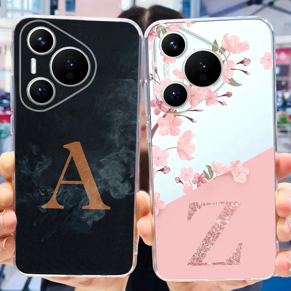 For Huawei Pura 70 Pro Case HBN-LX9 Luxury Letters Cover Soft Silicone Phone Case For Huawei Pura 70 Pro Plus Pura70 Pro+ Bumper