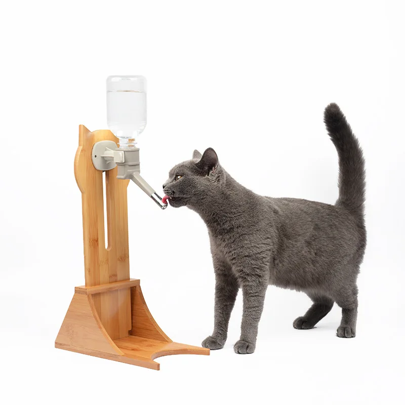 Pet Water Dispenser Solid Wood Dog Water Dispenser Pet Hanging Cat and Dog Water Kettle Pet Supplies