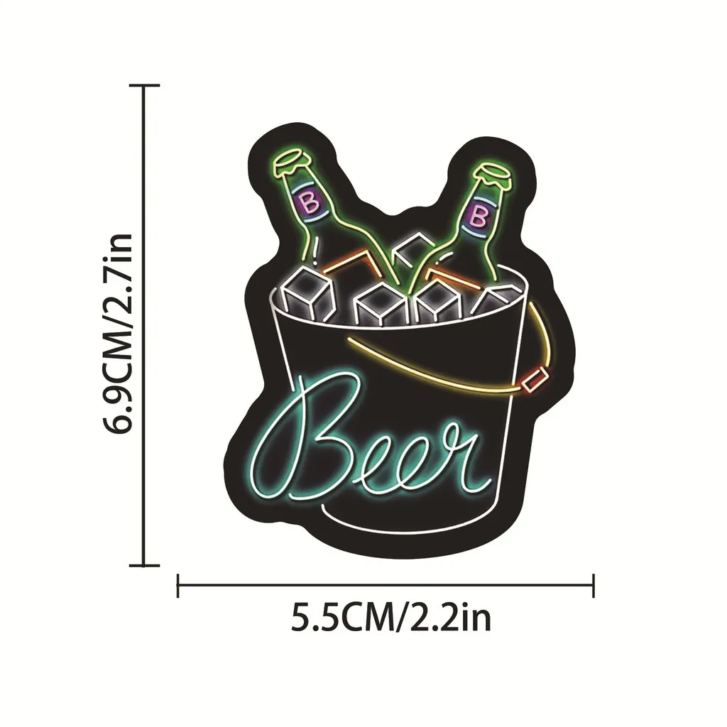 50 قطعة من ملصقات الملهى الليلي بإضاءة نيون - ديكور مقاوم للماء للسيارة والهاتف وكوب الماء والأمتعة والكمبيوتر المحمول لتسجيل متجر YourLife #6