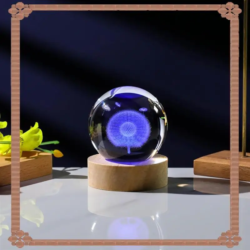 24-Hour Delivery LED 3D Engraved Ball Night Light With USB Base Table Lamp For Bedroom Home Decor Gifts For Women And Girls