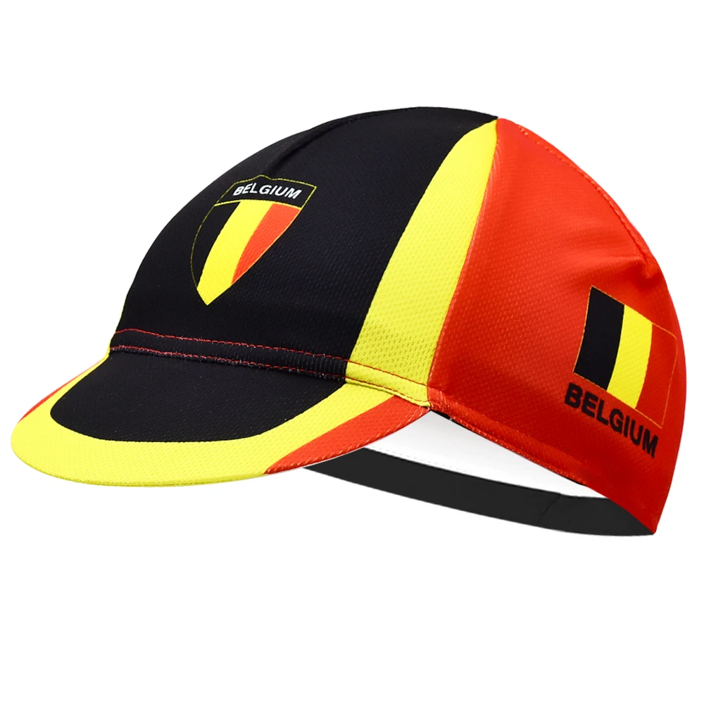 Belgium National Flag Cycling Caps Black Yello Red Bike Hat One Size Fits Most