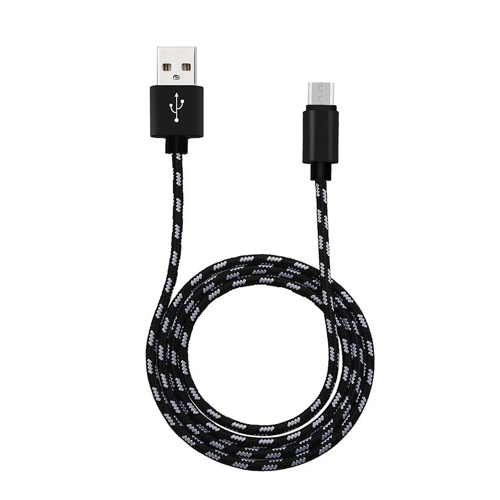 

1 Meter Micro USB Cable Nylon Braided Fast Charging Cord Safe and Fast Sync Cable for Smart Phones(Black)