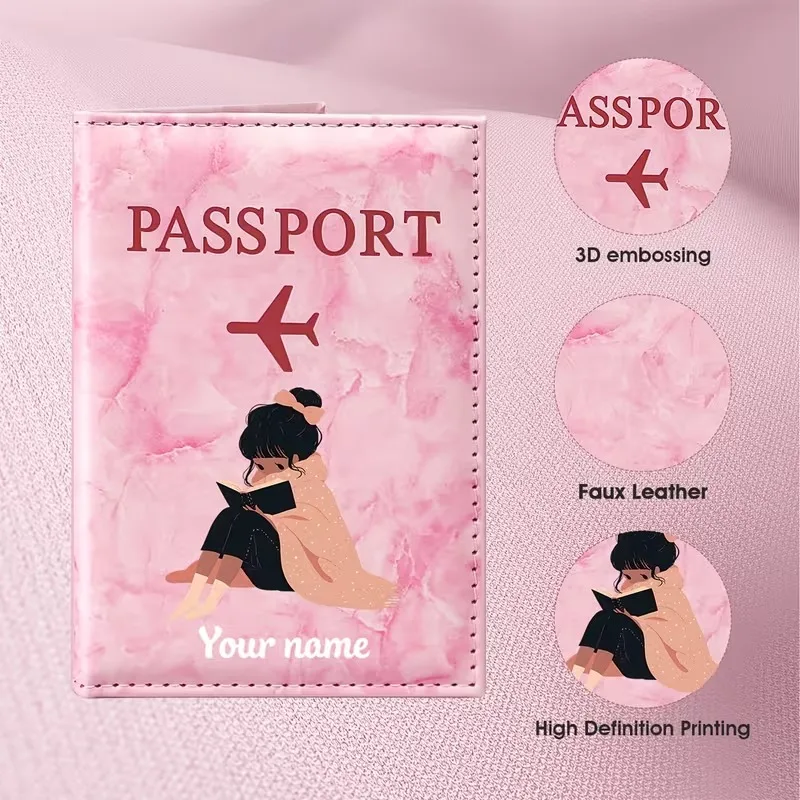 Personalized Couple Silhouette Passport Holder with Custom Initials/Name - Suitable for Travel, Wedding Gift, Honeymoon