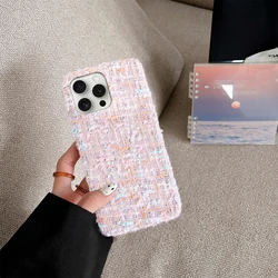 Cute Button Fully Wrapped Fabric Phone Case For iPhone 16 15 14 Plus 13 12 Pro Max 11