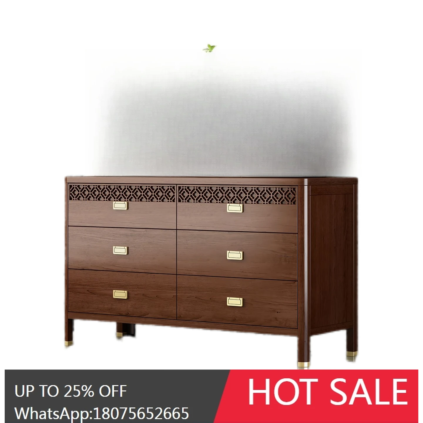 

MJY New Chinese Style Solid Wood Chest of Drawers Bedroom Storage Cabinet Wall-Mounted Organizer