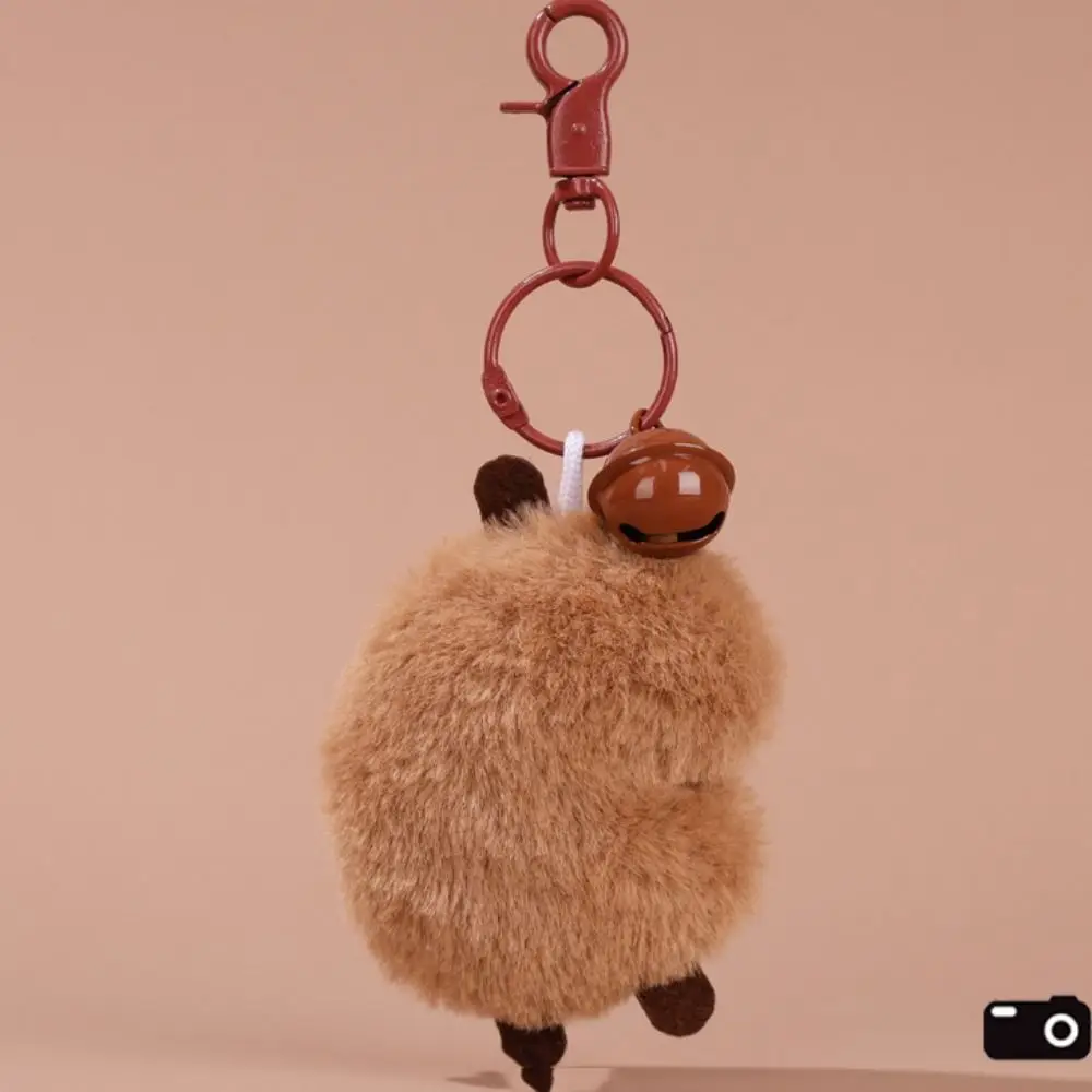 Capivara Capibala Plush Keychain, Boneca de pano recheado bonito, Chaveiro macio, Pingente de cobaia água