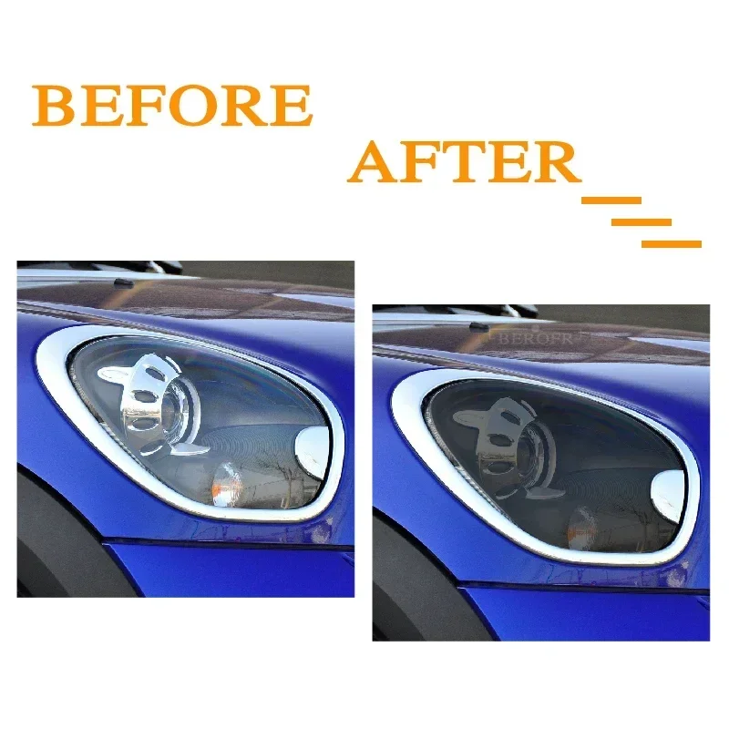 Car Headlight Protection Tint Film Smoke Black Transparent TPU Protective Sticker For MINI Cooper Paceman R61 JCW Accessories