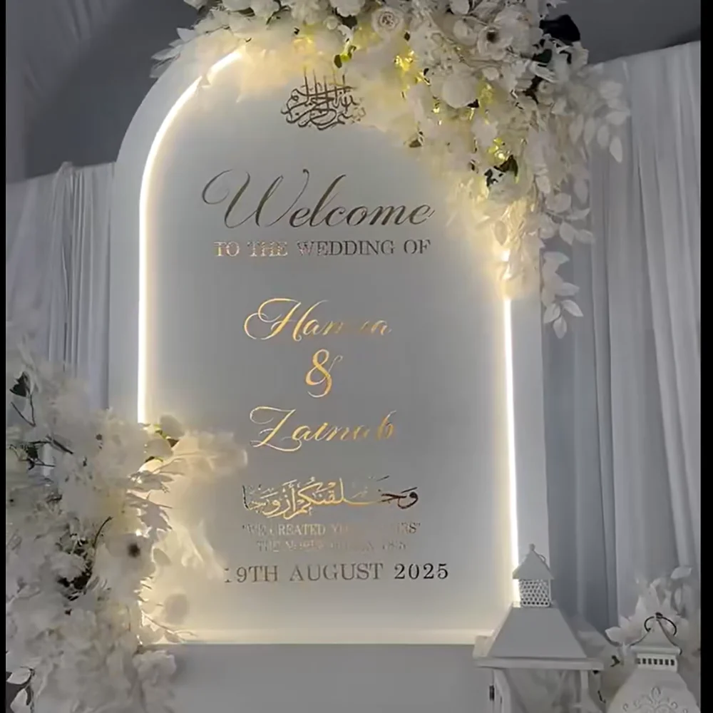 

FSDKX Festive party Acrylic Name List Welcome Sign Seating chart For Wedding backdrop stand Event Party