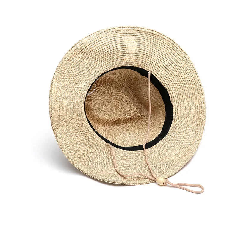 Summer Big Head 62cm Straw Hat Men Outdoor UPF 50+ Sunscreen Sun Hats Women Big Size Panama Beach Windproof Rope Large Hats