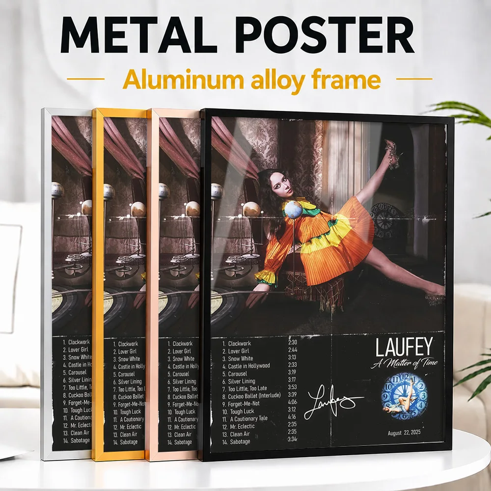 Laufey A Matter Of Time Album Framed Metal Poster Personalized Recording Tribute Wall Art For Singer Fans Decorating Music Room