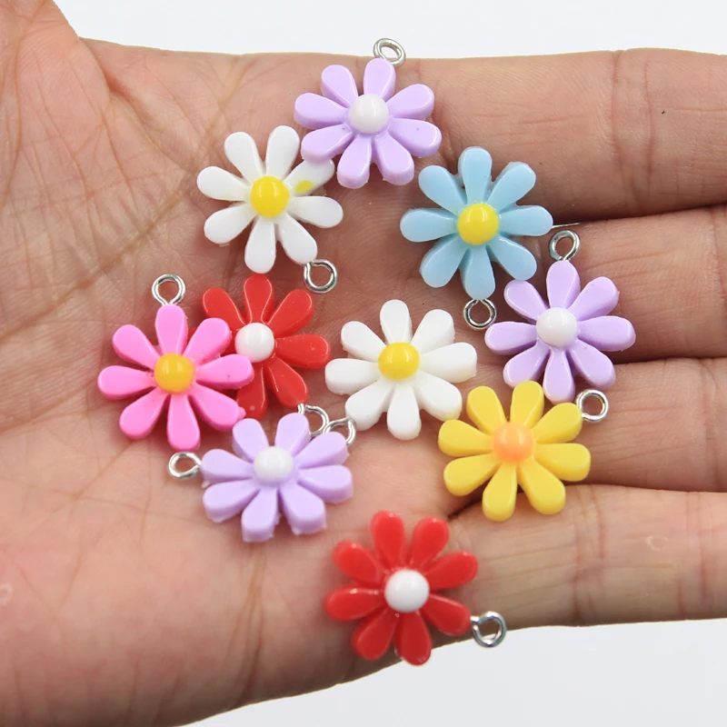 30pcs Flower Sunflower Daisy Charms for DIY Jewellery