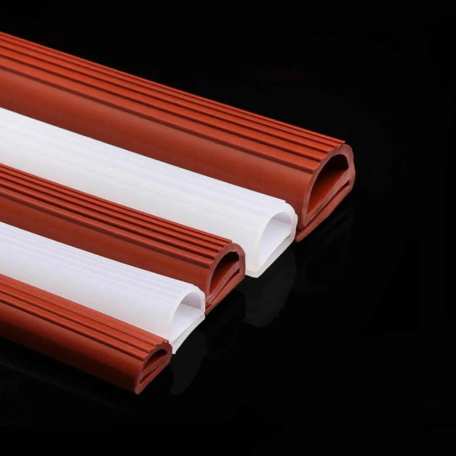 E-Shape Silicone Rubber Sealing Strip Door Window Seal Gasket Width 12mm 14mm 15mm 16mm 17mm 18mm 20mm 22mm 25mm White Red