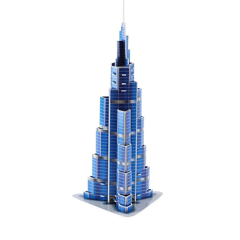 Burj-Torre rascacielos de los Emiratos Árabes Unidos, arquitectura de fama mundial, rompecabezas de papel 3D, juguete DIY, regalo de cumpleaños y Navidad, 1 unidad