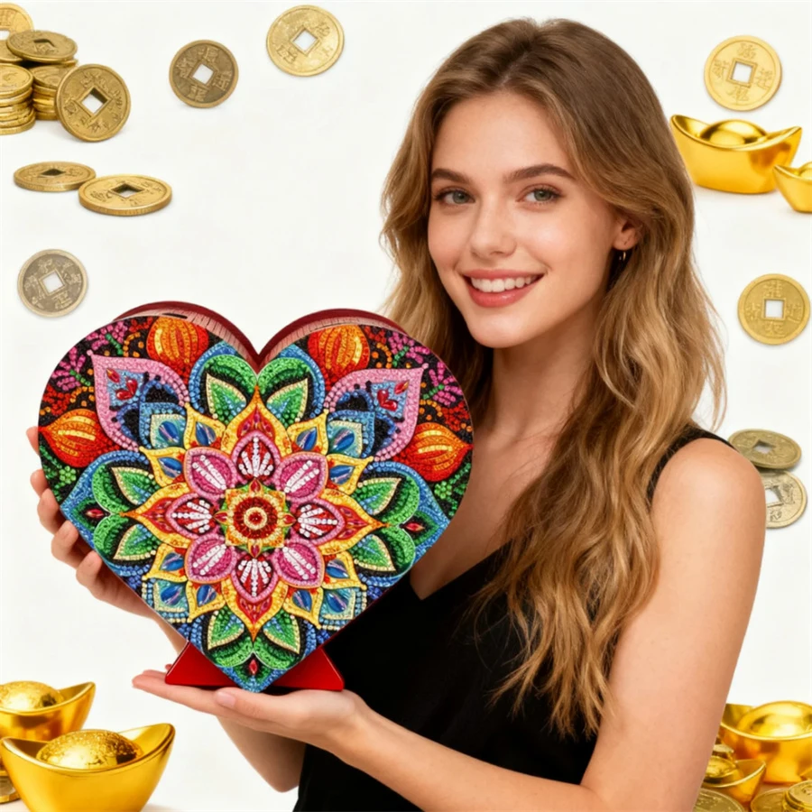

2026 Creative DIY Diamond Painting Color Flower Money-box Piggy Bank DIY Special-shape Diamond Painting Saving Pot Birthday gift