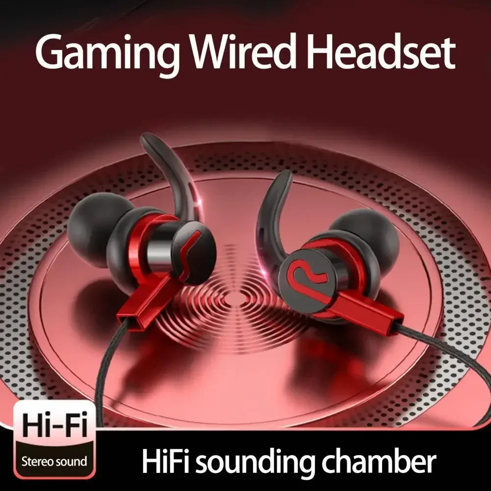 ZLRLMHY 3.5mm Ports Wired Earphone Noise Reduction Stereo Sound HD-compatible Calling Immersive Audio Sharkfin Wired Headphone