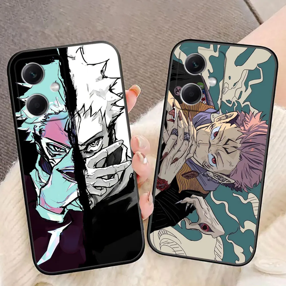 

J-Jujutsu K-Kaisen Gojo Sukuna Cover Phone Case For Redmi Note 14 13 12 12S 11 11T 11S 10 9T 9S 9 8T Pro Silicone Case Funda