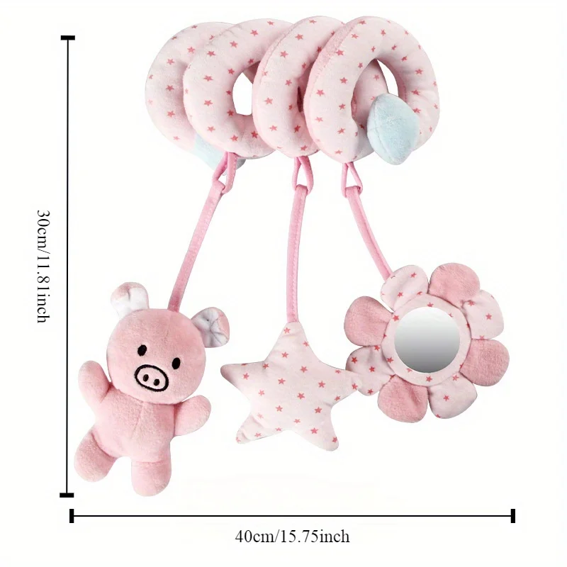 Animal piglet bed hanging toy bed winding children's stroller toy ringing bell