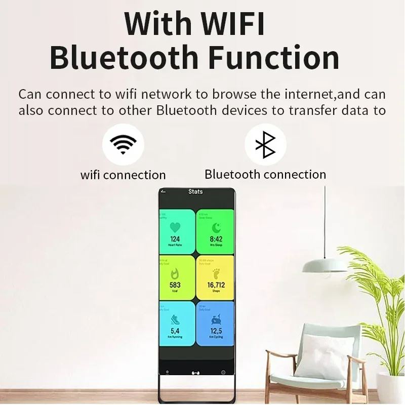 Home smart digital mirror android touch screen led lighted mirror interactive fitness mirror