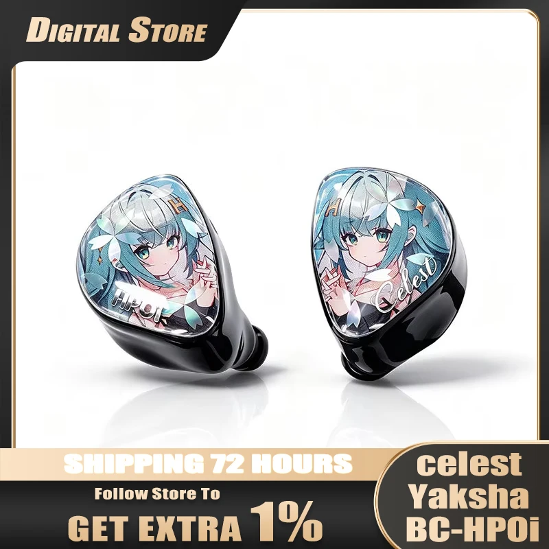 Kinera Celest Yaksha BC‑HPOi Co‑Branded Wired In‑Ear Hi‑Fi IEM, 2DD+1BA+1Planar Driver, High‑Resolution Monitor Earphones