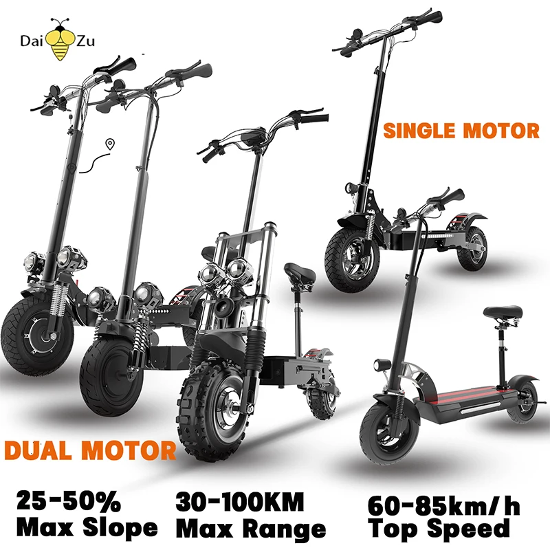 48V 52V 60V 72V Electric Scooter for Adults 1200W 2400W 3200W 6000W 60-85KM/H MAX SPEED E scooter with Seat 40-100KM MAX RANGE