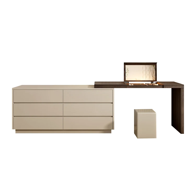 

@！Hot Sell Excellent Quality Bedroom Simple Modern MDF Glossy Painting Lighted Makeup Vanity Dressing Table