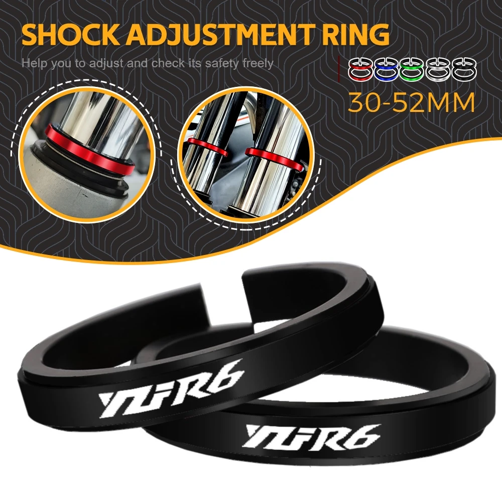 FOR YAMAHA YZFR6 YZF-R6 YZF R6 Motorcycle Adjustment Shock Absorber Auxiliary Rubber Ring CNC Accessories Fit 30MM-52MM