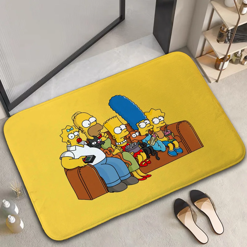 The S-Simpsons Doormat Entrance Door Sofa Mat Bedroom Carpet for Kitchen Aesthetic Room Decoration Customized Floor Noise Mat