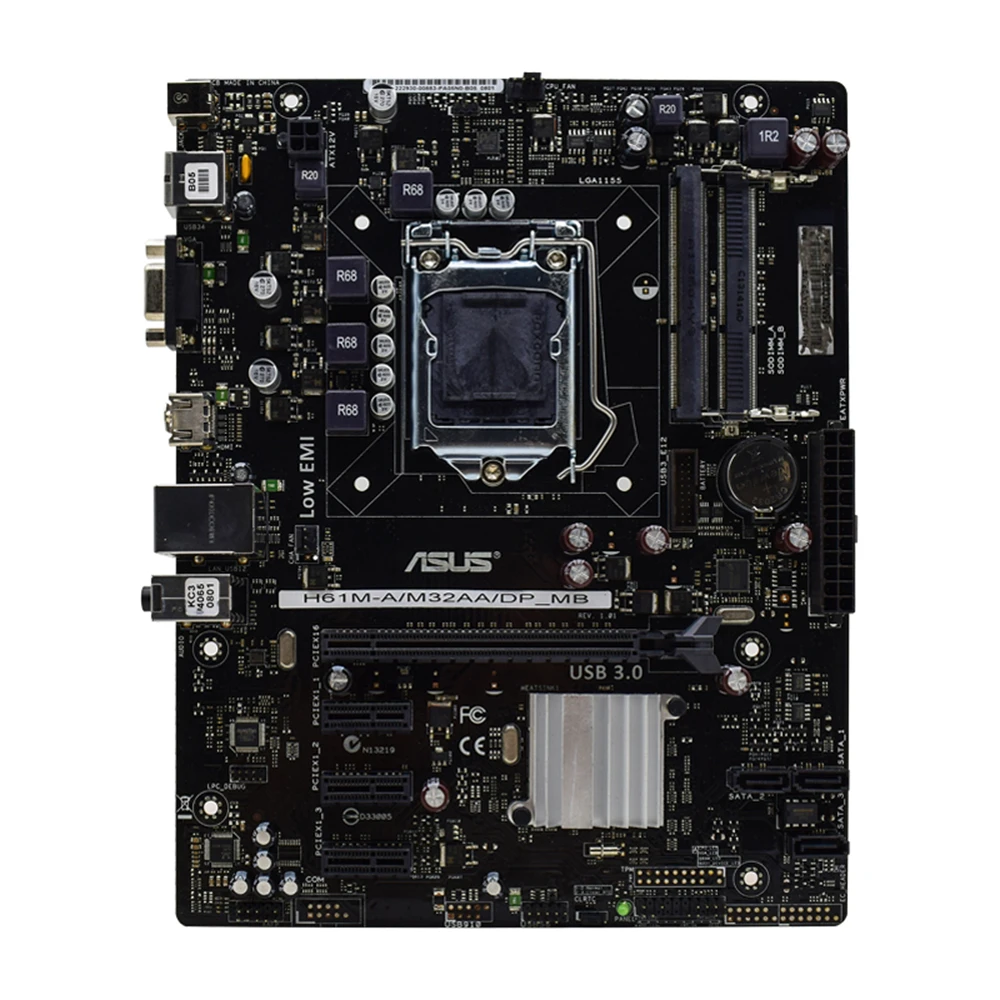 Imagem -06 - Placa-mãe Asus-h61m-a M32aa 1155 Ddr3 8gb 1333mhz Chipconjunto Intel H61 Usb 2.0 Sata2 Vga Dvi Pci-e Slot X16