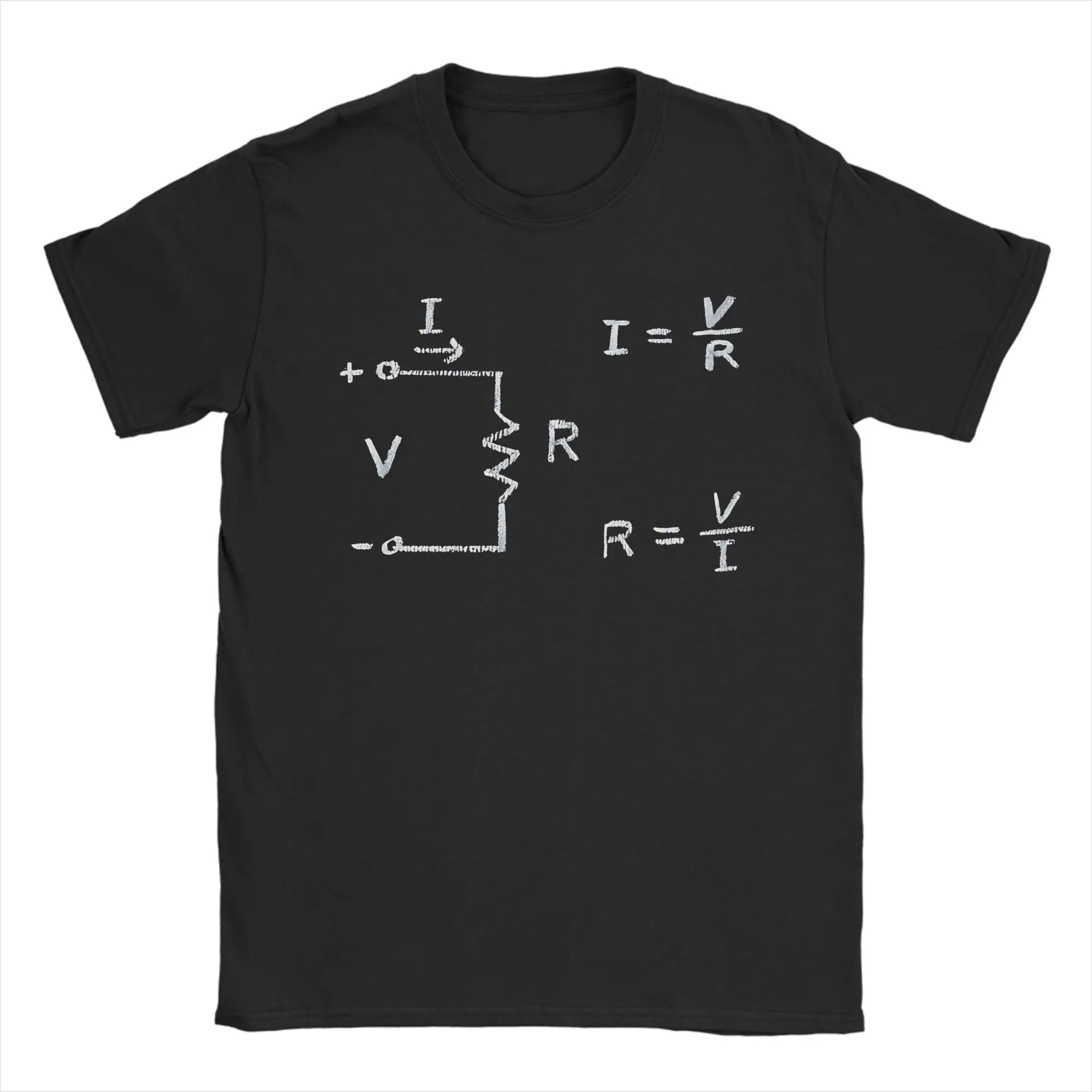 Lei de Ohm, lei da tensão e corrente V=IR, camisetas masculinas e femininas de algodão puro, camiseta com gola redonda, roupas plus size