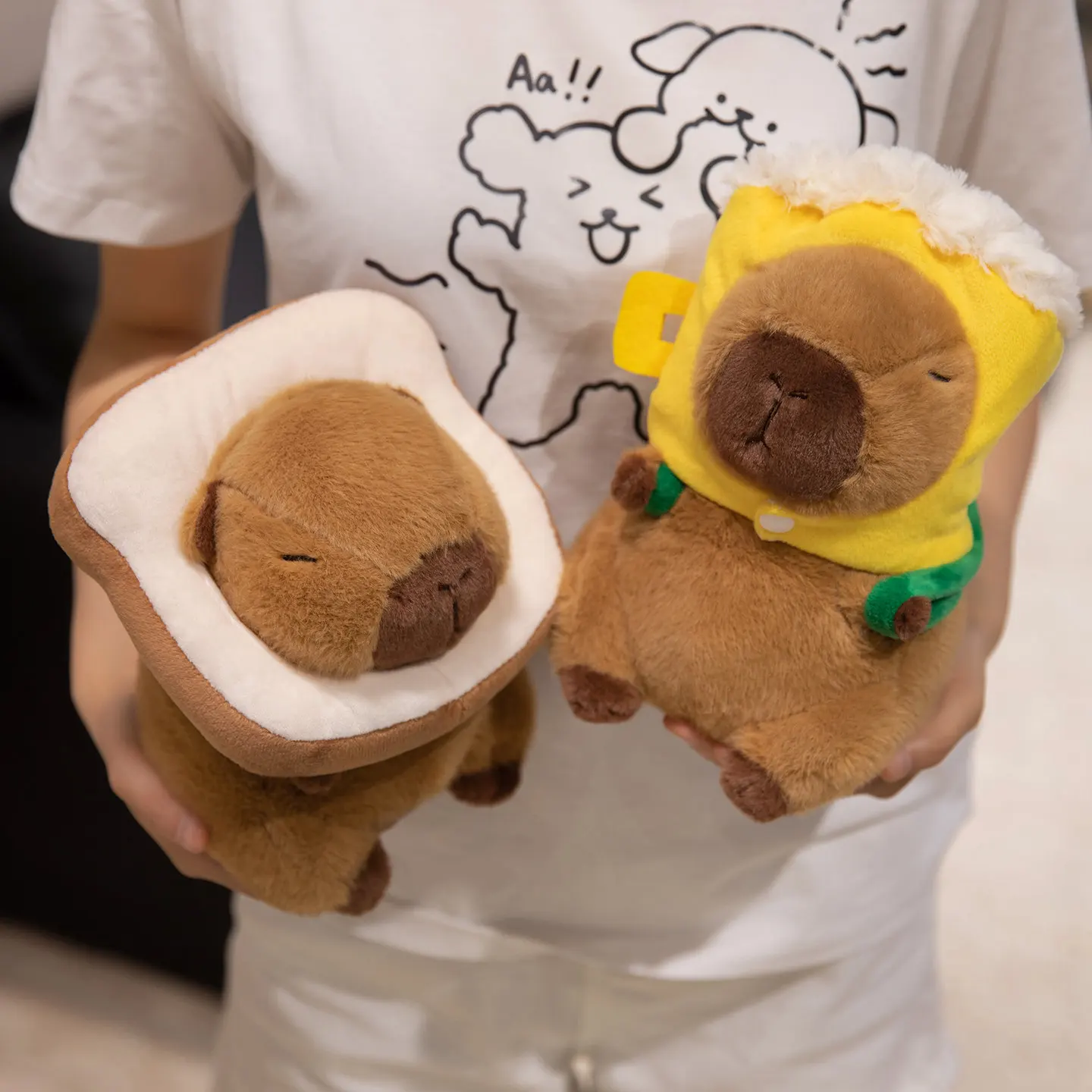 

Funny Headgear Capybara Plush Toys Cute Sunflower Bread Beer Capybala Doll Cozy Stuffed Children Game Props Birthday Gift