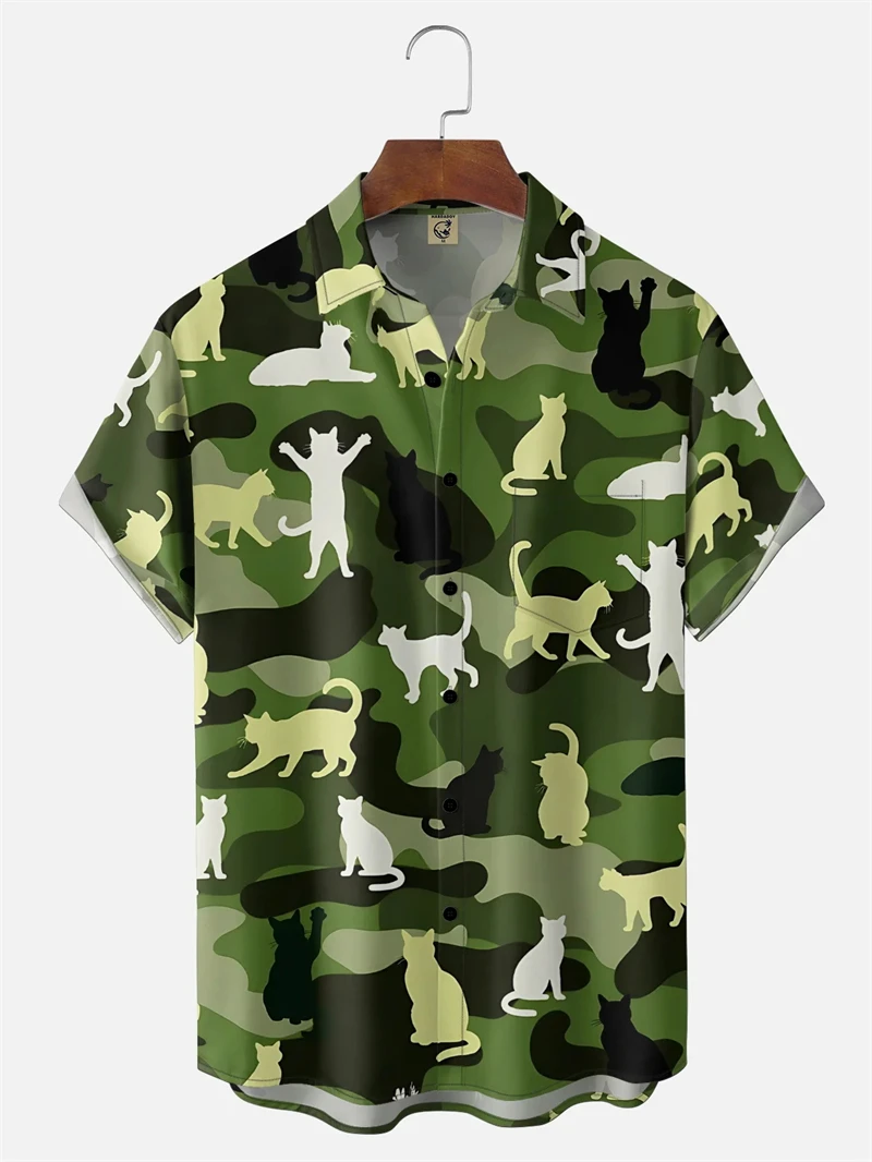 

3D Print Camouflage Print Shirt For Men Outdoor Short Sleeve Tees Tops Casual Streetwear Women Blouse Oversized Unisex Clothing