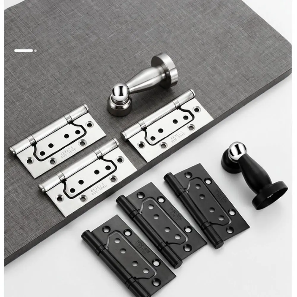 Reliable Stainless Steel Door Hinge Black Finish Non Mortise Thickened Hinge For Home Interior Wooden Gate Fitting