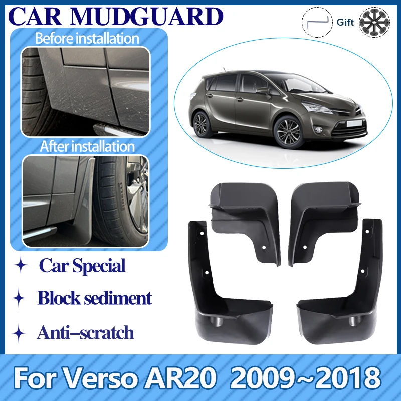 

Mud Flaps For Toyota Verso AR20 2009~2018 Mudguards Splash Guards Front Rear Fender Auto Accessories Mudflap 2011 2012 2010 2009