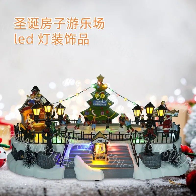 New holiday skiing Christmas scene amusement park music box set skating rink scene decoration GRY spot supply