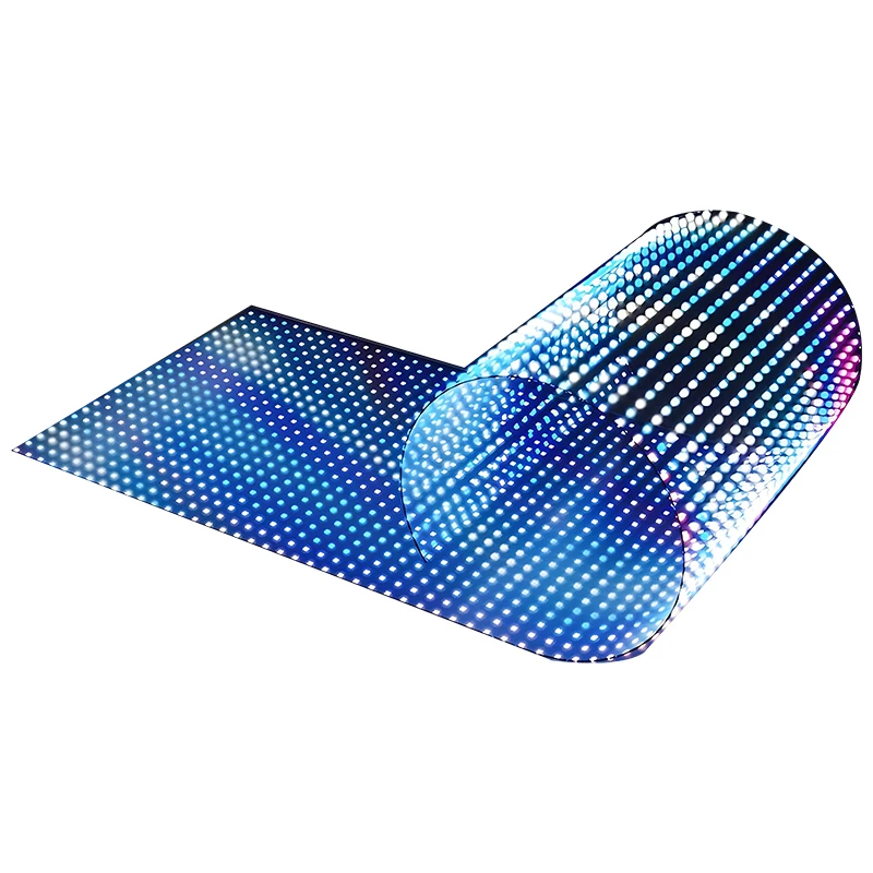 Led Transparent Film Screen Flexible Transparency Crystal Flexible Windows Self Adhesive Led Display For Shopping Mall Glass