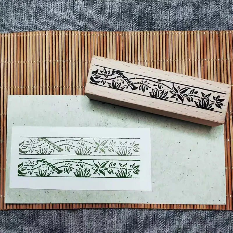 Chinese Traditional Design Rubber Stamps, Calligraphy & Pattern Seals for Scrapbooking, Wood Chapter for Journal and Card Making