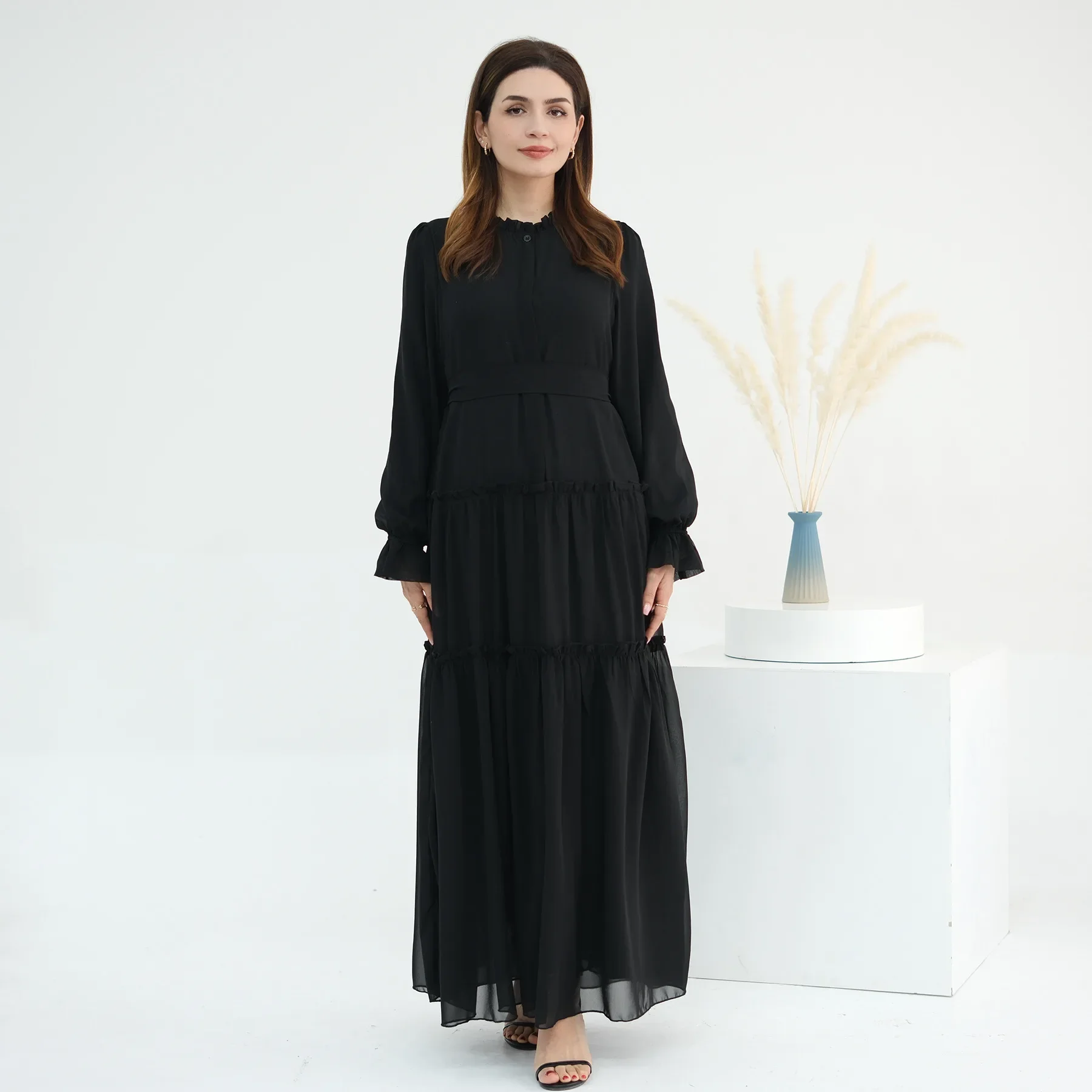 Women Abaya Dubai Arab Long Sleeve Ramadan Dress Ankle Long Dress Muslim Fashion Clothes Turkey Caftan Marocain Abayas Vestidos