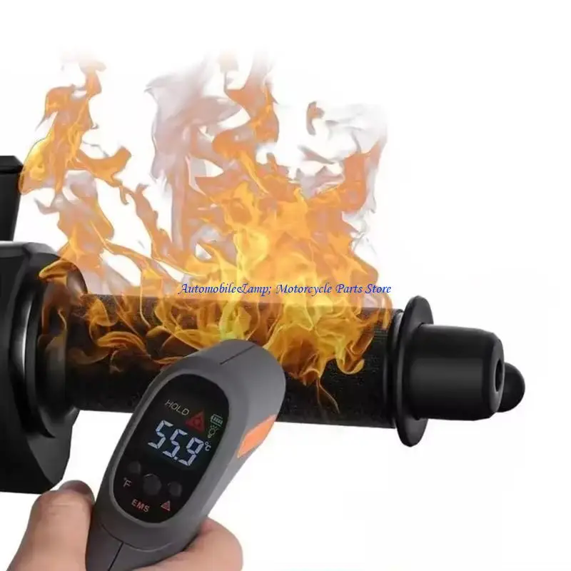 H7BD Adjustable Temperature Waterproof Heated Grips Versatile Heated Handlebar Grips Rubber Grip for Motorcycles & Sand Bikes