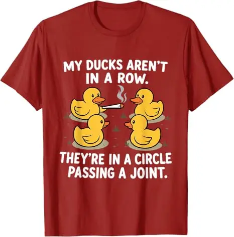 Meine Enten stehen nicht in einer Reihe, sie sind im Kreis und machen eine Pause. T-Shirt Y2k Cartoon Enten machen eine entspannte Pause. Grafisches Kleidungsstück Geschenk. – Detail 7