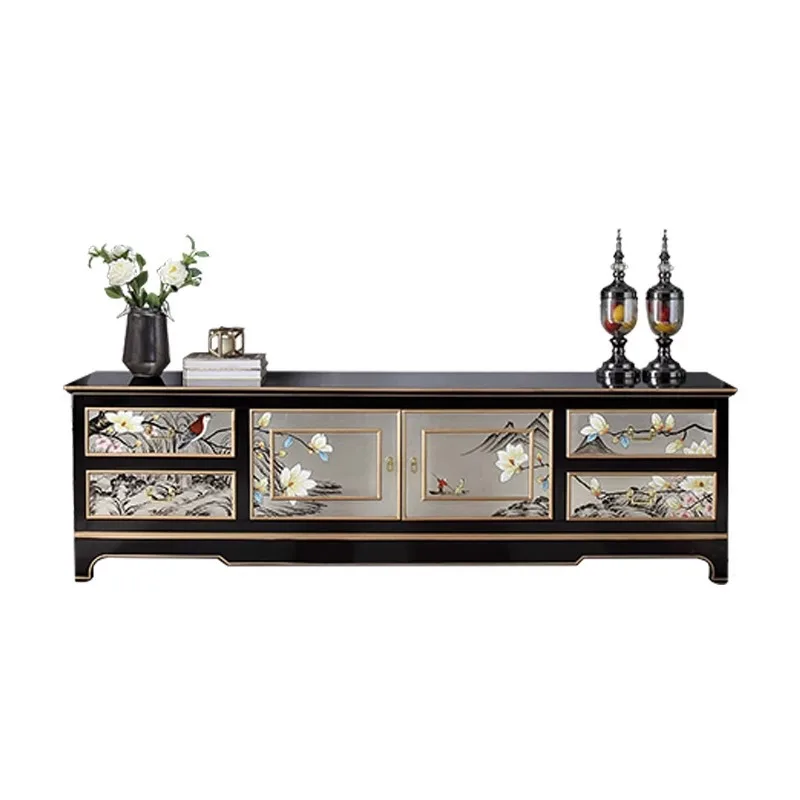 

New Chinese TV cabinet, modern simple small apartment, living room coffee table TV cabinet, combined American painted solid