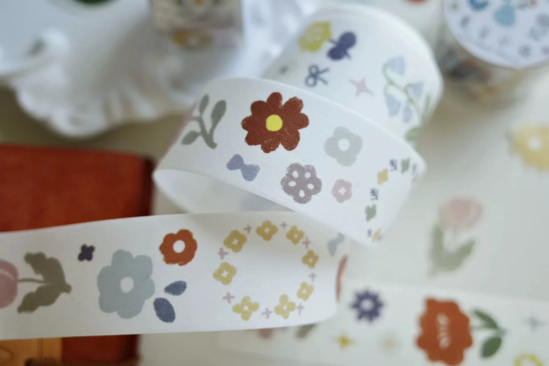 YiEr Studio Vintage Little Flower Washi PET Tape Planner DIY Card Making Scrapbooking Plan Decorative Sticker