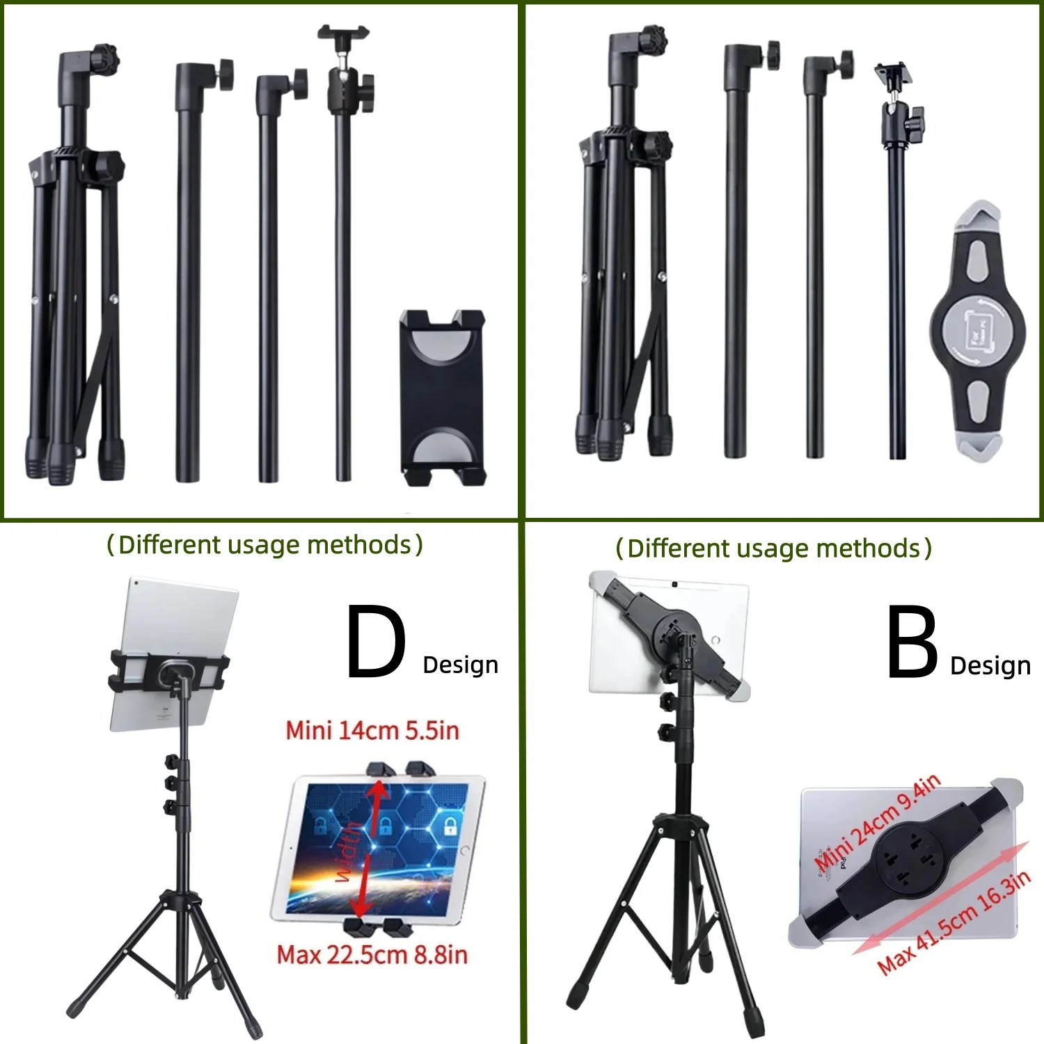 Foldable Floor Tablet Tripod Stand Mount for IPad Samsung Lenovo Huawei Xiaomi Universal 7 - 14 Inch Tablet Holer 360 Rotating