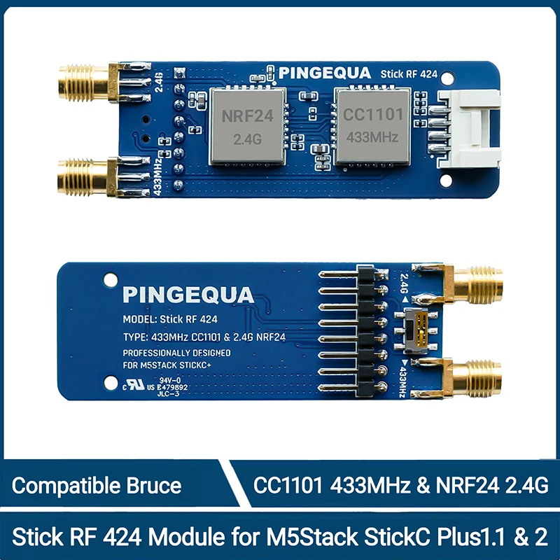 M5Stack StickC Plus 1/2 StickC Supports NRF24-CC1101 Two Application Module, Compatible with StickC 1/2 with Bruch Firmware