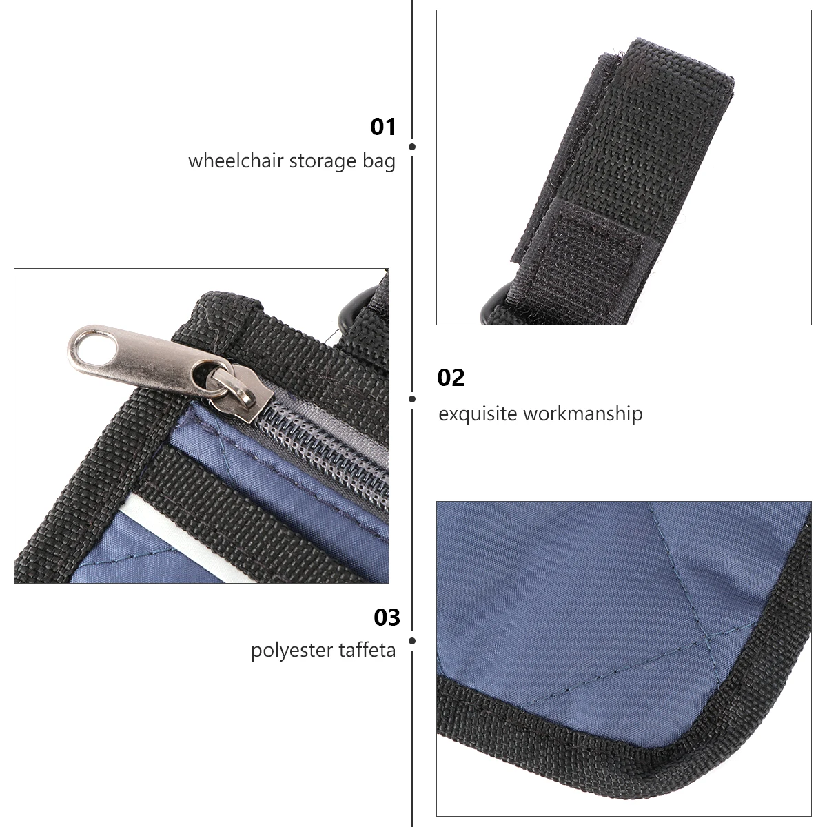 

Wheelchair Storage Bag Side Pouch Portable Arm Rest Tote Durable Coffee Multi Storage Suitable Wheelchair Bright Colors Present
