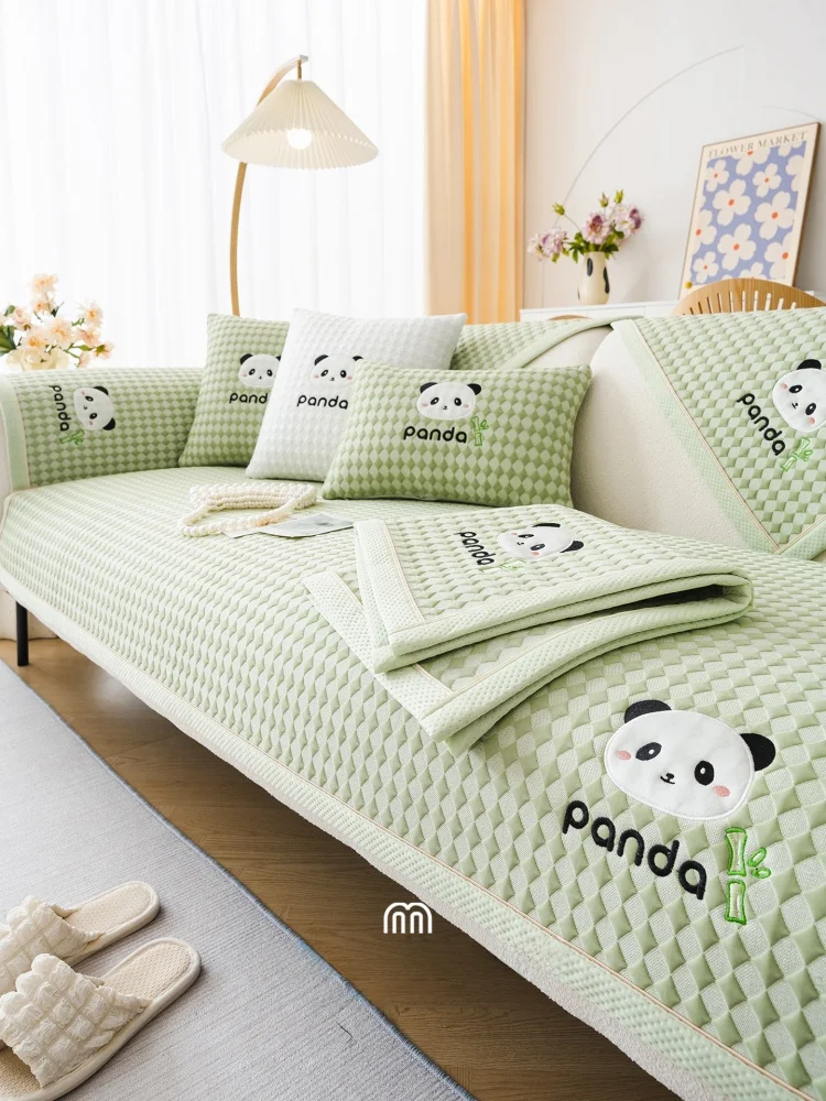 

Mlife Cool Feeling Cartoon Ice Silk Sofa Cuion Summer Non-Slip Proof Sofa Cover Cloth Comfortable Soft Fabric Pad
