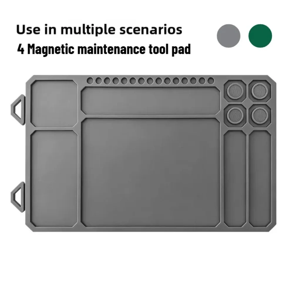 Gun Cleaning Mat Magnetic Gun Maintenance Repair Pad with Trays for Small Parts Anti-Slip Rubberized Protective Workbench Mat