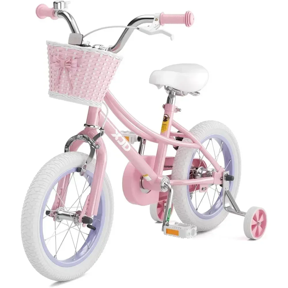 

Children's Bikes for Ages 3-12, 12, 14, 16, 20 Sizes, Training Wheels, Adjustable Seat, Brake, Streamers, Basket