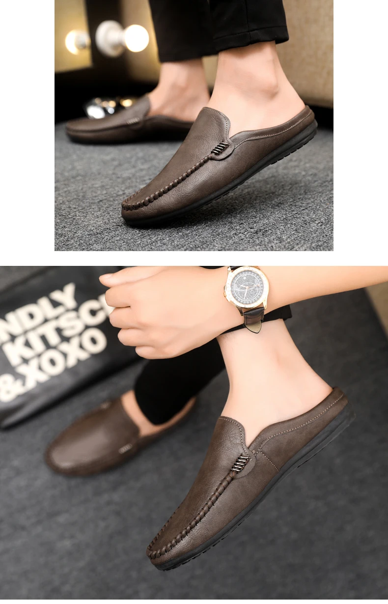 Heißer Verkauf: Herren-Halbschuhe – Bequeme Freizeitschuhe aus PU-Leder für Herren, atmungsaktive Slipper, Slip-on-Schuhe, Lazy Shoes, Herren-Loafer – Detail 19
