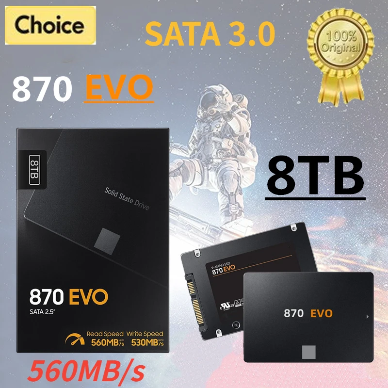 New 8TB 870 EVO 4TB 2TB 1TB Internal Solid State Drive Hard Disk 2.5 Inches Sata III SSD Hard Disk for Laptop PS4 PC Desktop PS5