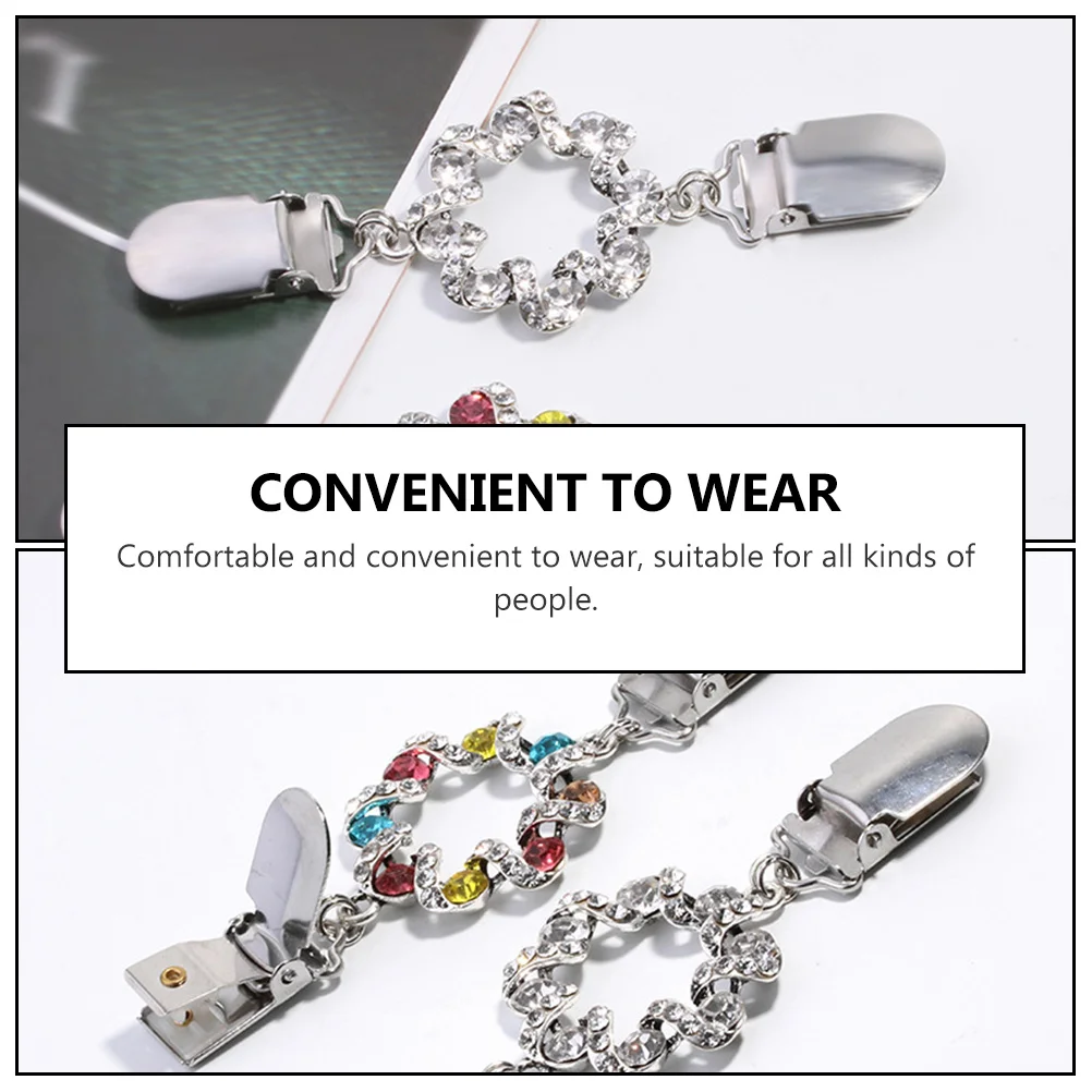 2 قطعة مشبك وشاح اللؤلؤ بروش كليب الملابس الأنيقة ديكور للنساء وشاح الموضة ملحق الثدي دبوس الحبل السحابة